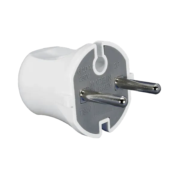 ELMARK SCHUKO PLUG 10A 2P WHITE