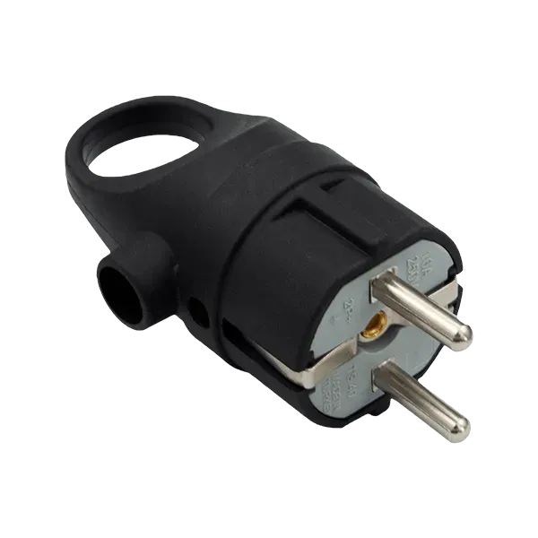 ELMARK SCHUKO PLUG WITH RING 16А 2Р+Е BLACK