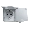 GERMAN TYPE SOCKET- DOUBLE IP65 GRAY