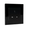 UK TYPE SOCKET 13A GLASS FRAME BLACK