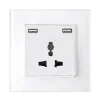 MULTI-FUNCT. SOCKET 16A WITH 2XUSB GLASS FRAME WH