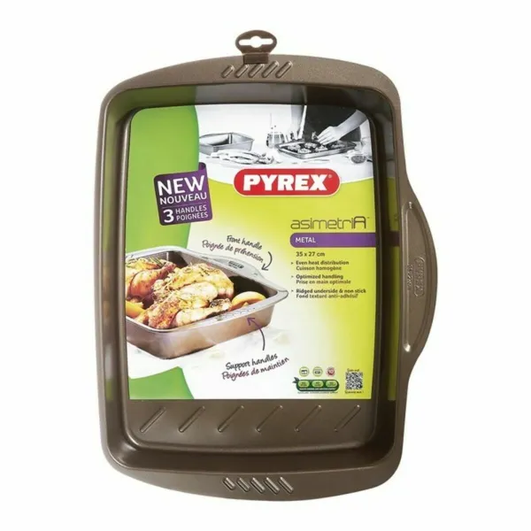 Kepimo Skarda su Nelimpančia Danga Pyrex Ruda Juoda Metalinis Plienas