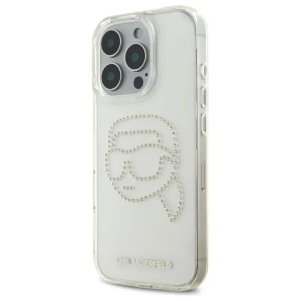 Karl Lagerfeld IML Rhinestones Karl Head - Case for iPhone 16 Pro (transparent)