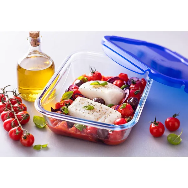 Контейнер для сохранения пищевых продуктов Pyrex Синий Прозрачный Прямоугольный 800 ml