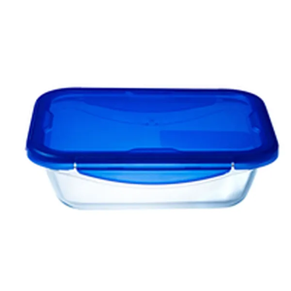 Maisto konservavimo konteineris Pyrex Mėlyna Skaidrus Stačiakampis