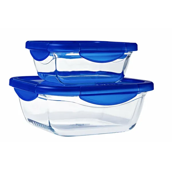 Контейнер для сохранения пищевых продуктов Pyrex Синий Прозрачный 800 ml (2 штук)