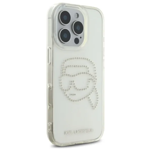 Karl Lagerfeld IML Rhinestones Karl Head - Case for iPhone 16 Pro (transparent)