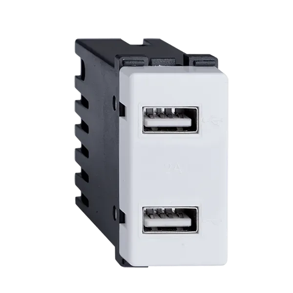 LECCE USB SOCKET DOUBLE WHITE