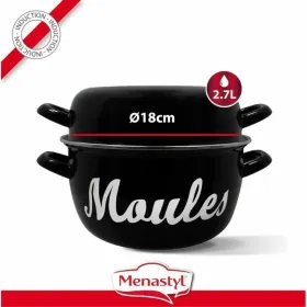 Pott Menastyl Must glasuuriga kaetud emaileeritud teras