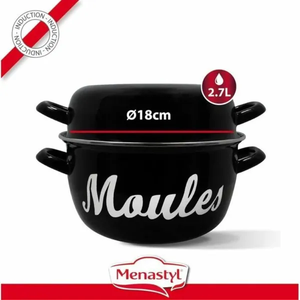 Panna Menastyl Melns Glazēts emaljēts tērauds