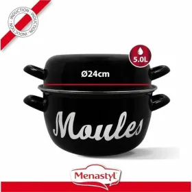 Pott Menastyl Must glasuuriga kaetud emaileeritud teras