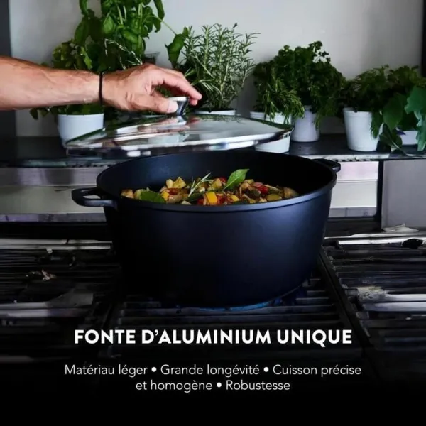 Casserole with lid Baumalu Black Ø 32 cm 32 cm 34 x 17 x 34 cm