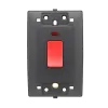 LECCE DOUBLE POLE SWITCH 45A ANTHRACITE