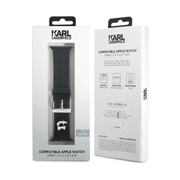 Karl Lagerfeld 3D Rubber Choupette Head NFT - Strap for Apple Watch 42/44/45/49 mm (black)