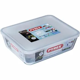 Контейнер для сохранения пищевых продуктов Pyrex Белый Чёрный Прозрачный Clear Прямоугольный