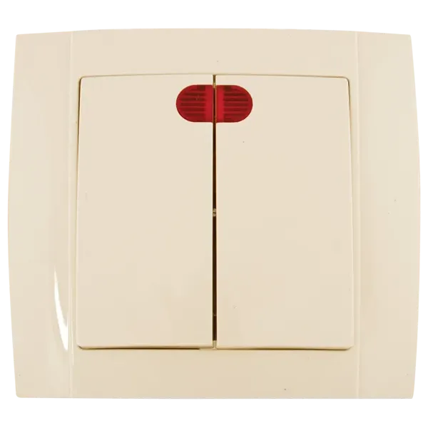 SR-2502 2 BUTTONS 1 WAY SWITCH WITH LIGHT CREAM