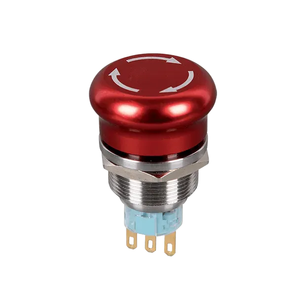 BUTTON WITH HEAD MUSHROOM TYPE EL-2211T 1NO+1NC IP65 RED