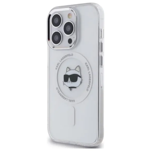 Karl Lagerfeld IML Metal Choupette Head MagSafe - Case for iPhone 13 Pro (White)