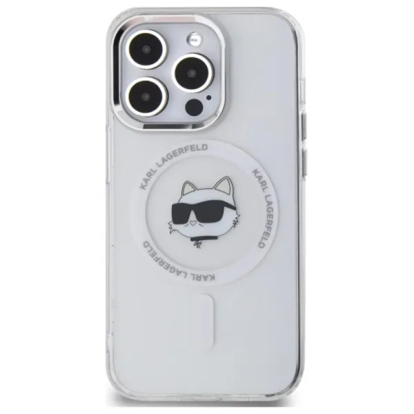 Karl Lagerfeld IML Metal Choupette Head MagSafe - Case for iPhone 13 Pro (White)
