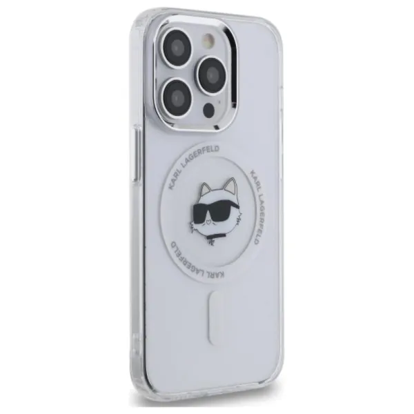 Karl Lagerfeld IML Metal Choupette Head MagSafe - Case for iPhone 13 Pro (White)