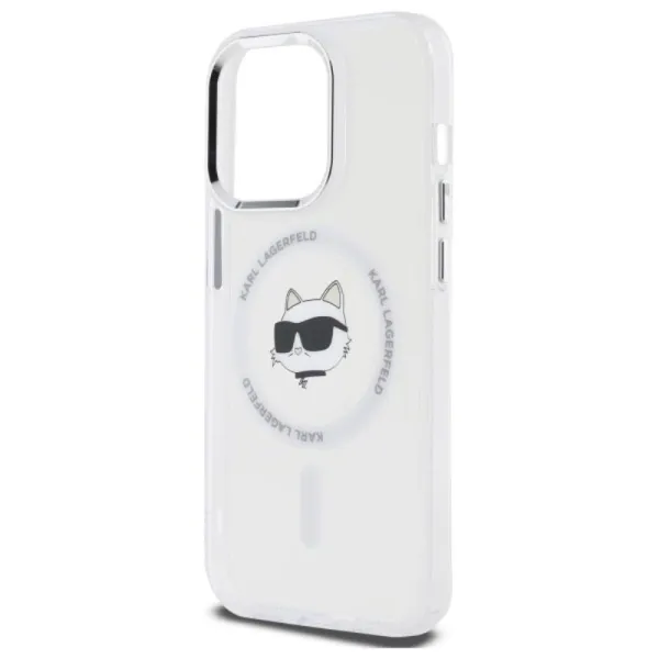 Karl Lagerfeld IML Metal Choupette Head MagSafe - Case for iPhone 13 Pro (White)