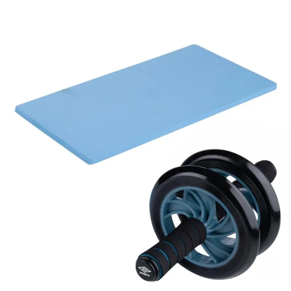 Umbro - Dual-wheel ab roller with mat (Blue)