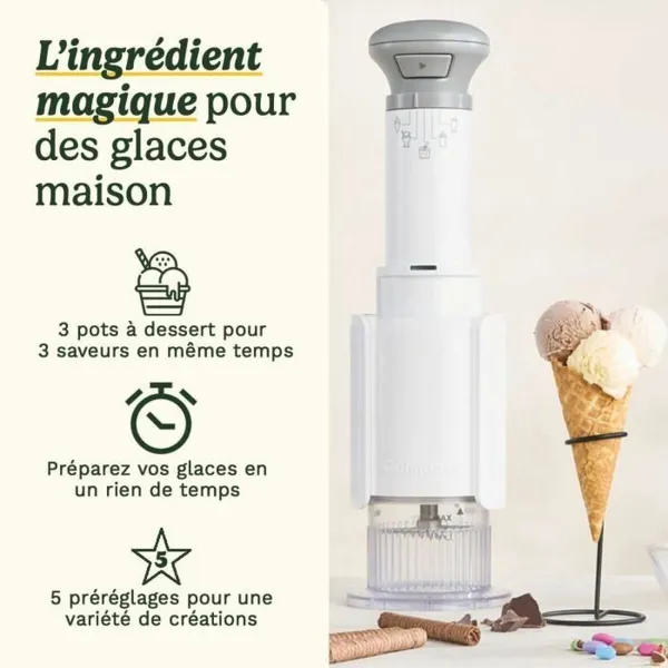 Jäätelö Kone Cuisinart ICEFD10E Valkoinen Muovinen 1 L 3,3 L 1L