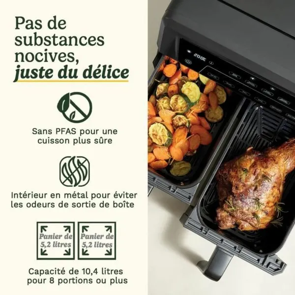 Karstā gaisa fritieris Cuisinart AFD10XBLE Melns 2400 W 10,4 L