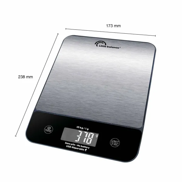 virtuvines svarstykles Little Balance 10 kg Sidabras 23,8 x 17,3 cm