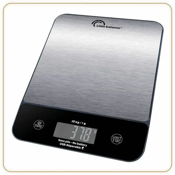 virtuvines svarstykles Little Balance 10 kg Sidabras 23,8 x 17,3 cm