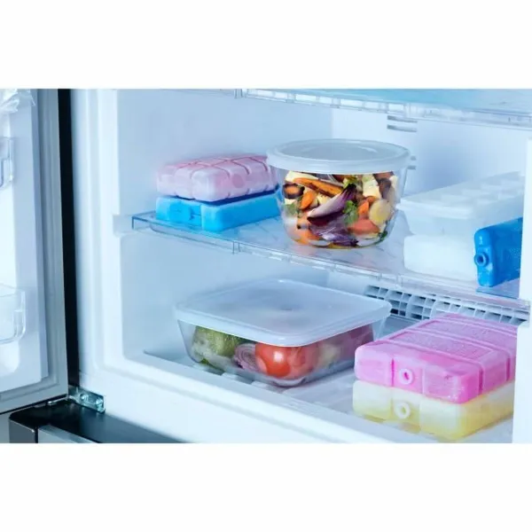 Set of Stackable Hermetically-sealed Kitchen Containers Pyrex Cook & Freeze Transparent 8 Pieces