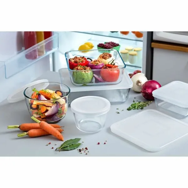 Stacionarių hermetiškai uždarytų virtuvinių konteinerių rinkinys Pyrex Cook & Freeze Skaidrus 8 Dalys