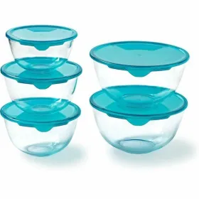 Set of lunch boxes Pyrex Transparent Turquoise 5 Pieces