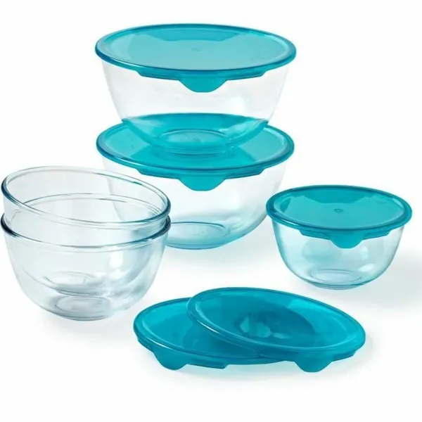 Eväsrasiasetti Pyrex Läpinäkyvä Turkoosi 5 Kappaletta