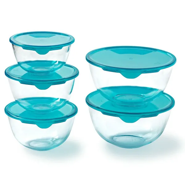 Pusdienu kastīšu komplekts Pyrex Caurspīdīgs Tirkīzs 5 Daudzums