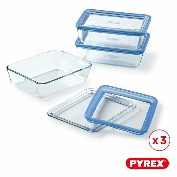 Набор судков Pyrex Синий Прозрачный 2,6 L 3 Предметы