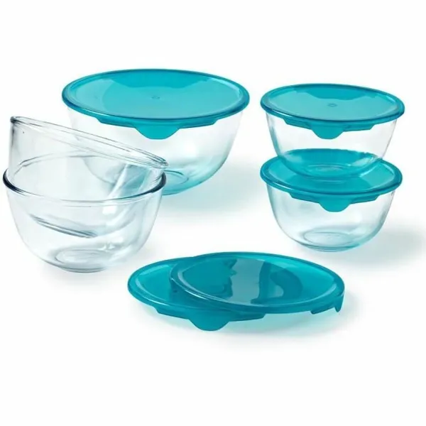 Pusdienu kastīšu komplekts Pyrex Caurspīdīgs Tirkīzs 5 Daudzums