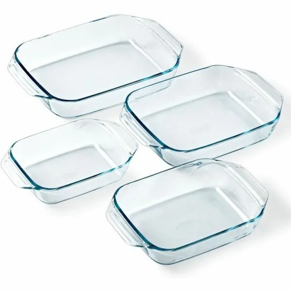 Krāsns trauku komplekts Pyrex Caurspīdīgs 4 Daudzums