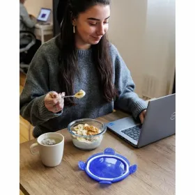 Saliekamo Hermētiski Noslēgto Virtuves Konteineru Komplekts Pyrex Zils 0,7 L 3 Daudzums