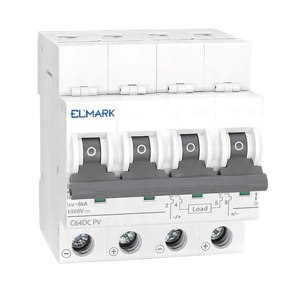 MCB DC64 20A 4P 6KA 1000V CURVE C FOR PV SYSTEMS