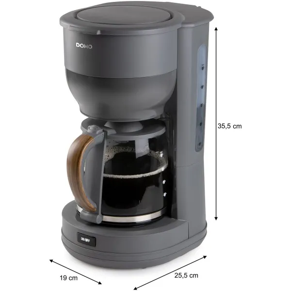 Pilošs Kafijas Automāts DOMO DO754K Pelēks 900 W 10 Чашки 1,25 L