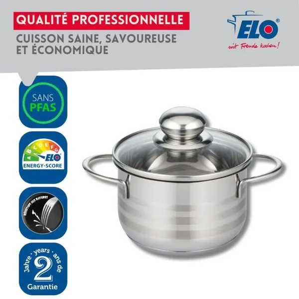 Saucepans Fackelmann Elo Brillant Steel 1,75 L 1,25 L 2 Pieces