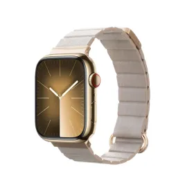 Crong Eclipse - Magnetic Leather Apple Watch Band 38/40/41/42mm (Beige)