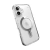 Speck Presidio Perfect-Clear ClickLock & MagSafe - iPhone 16 Case (Clear / Chrome Finish / Serene Silver)