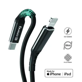 Crong Armor Link - USB-C Lightning Fast Charging MFi Cable 150cm (black)
