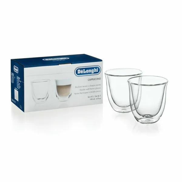 2-osainen kahvikuppisetti De'Longhi 5513214601 Läpinäkyvä 2 Kappaletta