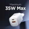 Spigen Essential EE352EU GaN Pro - USB-C + USB-A 35W Wall Charger (White)