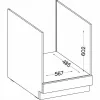 Oven housing Grey 60 x 51,6 x 85 cm