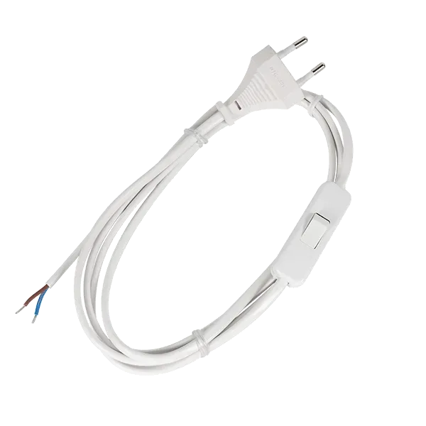 POWER CABLE H03VV-F 2G0,50MM? WITH SWITCH 2M WHITE