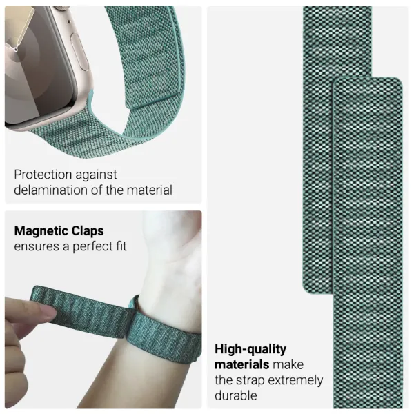 Crong Melange - Magnetic strap for Apple Watch 44/45/46/49 mm (turquoise melange)